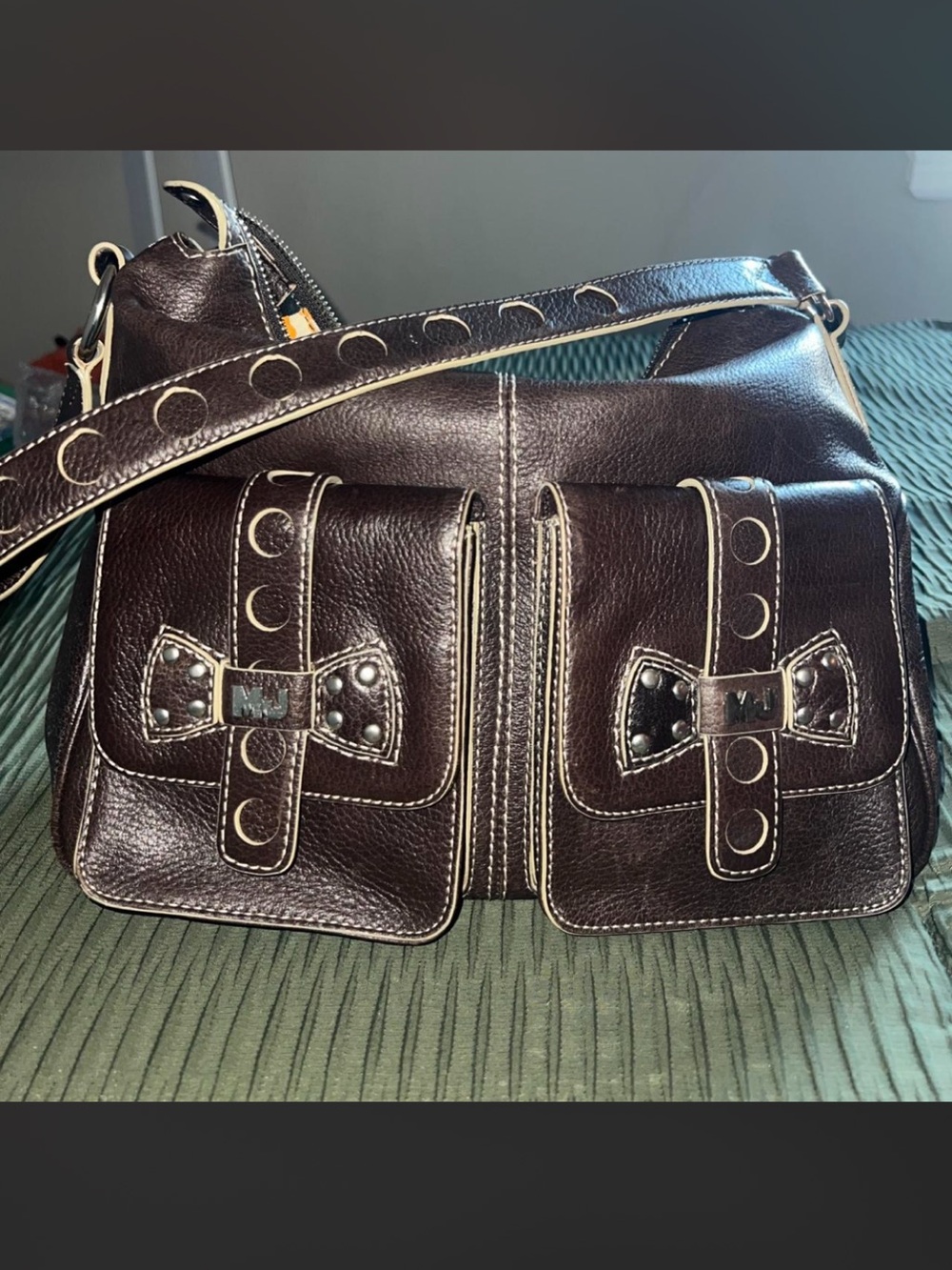 Marc Jacob’s Dark Brown Leather Crossbody Bag with Front Pockets